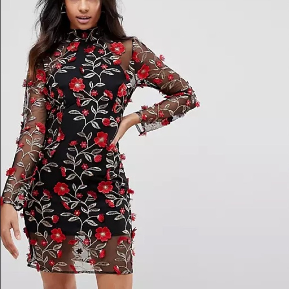 Evening dress Cocktail Floral embroidery by Club L